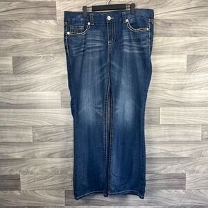 Seven7 Women's Boot Cut Jeans - Dark Blue